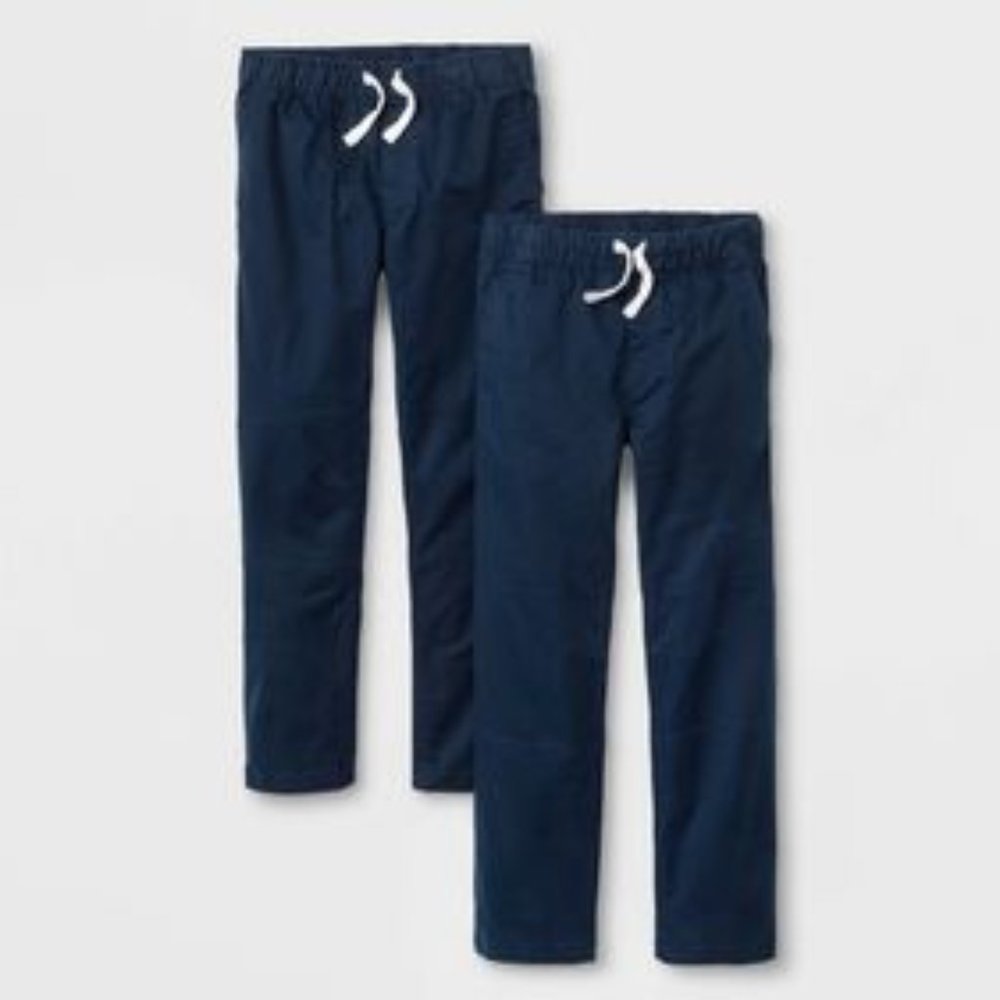 Boys' 2pk Stretch Straight Fit Pull-On Woven Pants